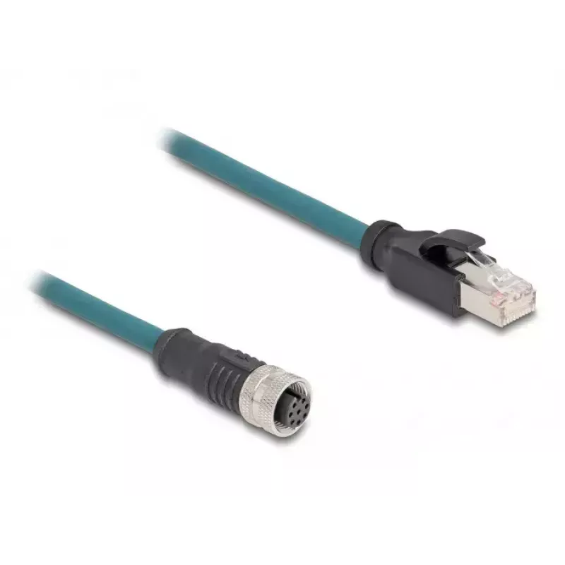 DeLOCK M12 Adapter Cable A-coded 8 pin female to RJ45 male 50 cm