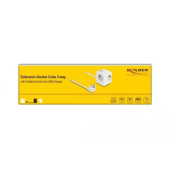 DeLOCK 11497 Socket-Outlet CEE 7/3 + USB White 250V 16A