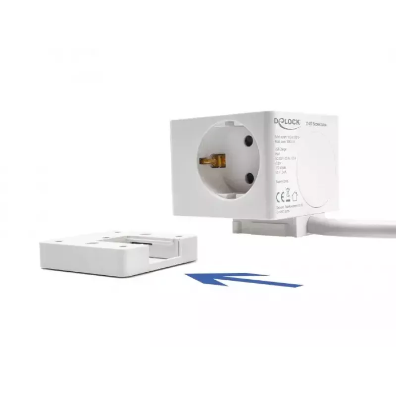 DeLOCK 11497 Socket-Outlet CEE 7/3 + USB White 250V 16A
