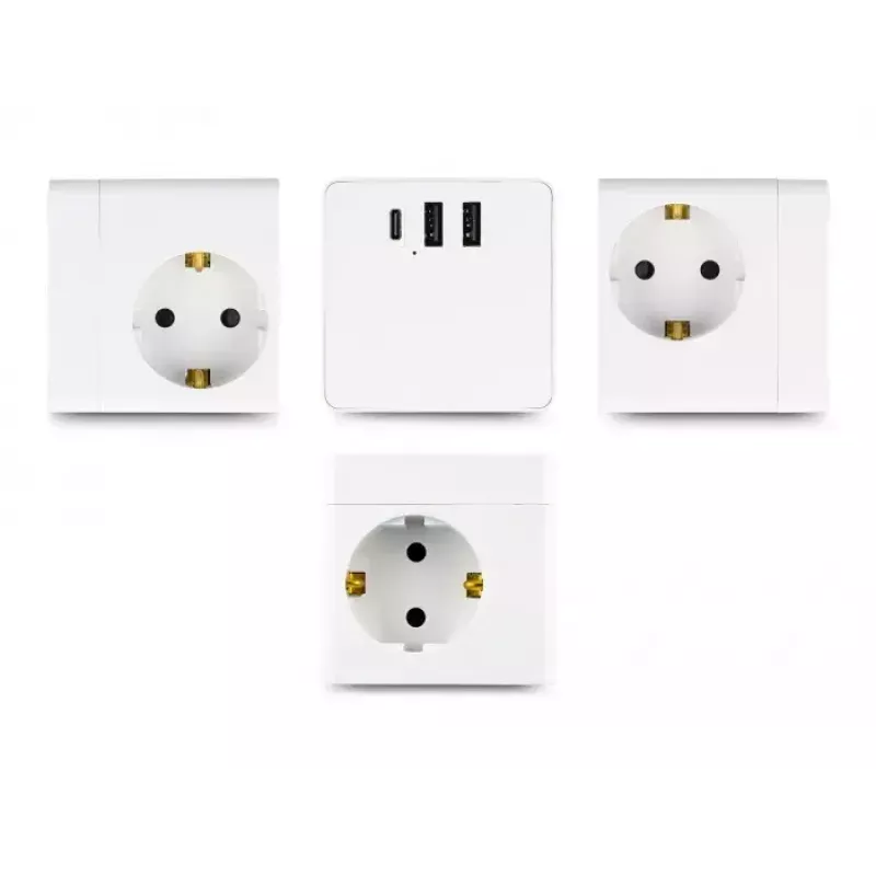 DeLOCK 11497 Socket-Outlet CEE 7/3 + USB White 250V 16A