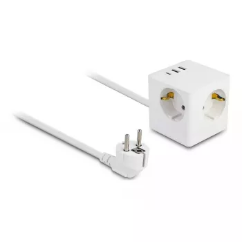 DeLOCK 11497 Socket-Outlet CEE 7/3 + USB White 250V 16A