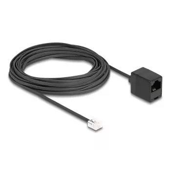 DeLOCK Telephone Cable RJ11 plug to RJ45 jack black 10 m