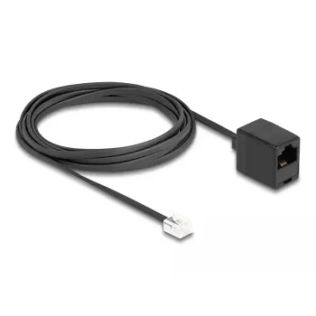 DeLOCK Telephone Cable RJ11 plug to RJ45 jack black 3 m