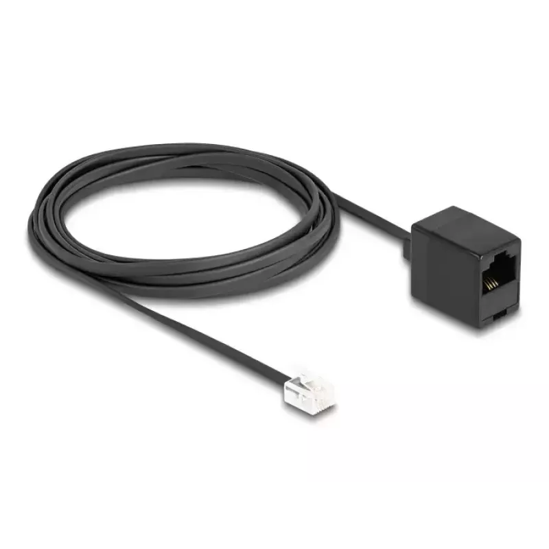 DeLOCK Telephone Cable RJ11 plug to RJ45 jack black 3 m