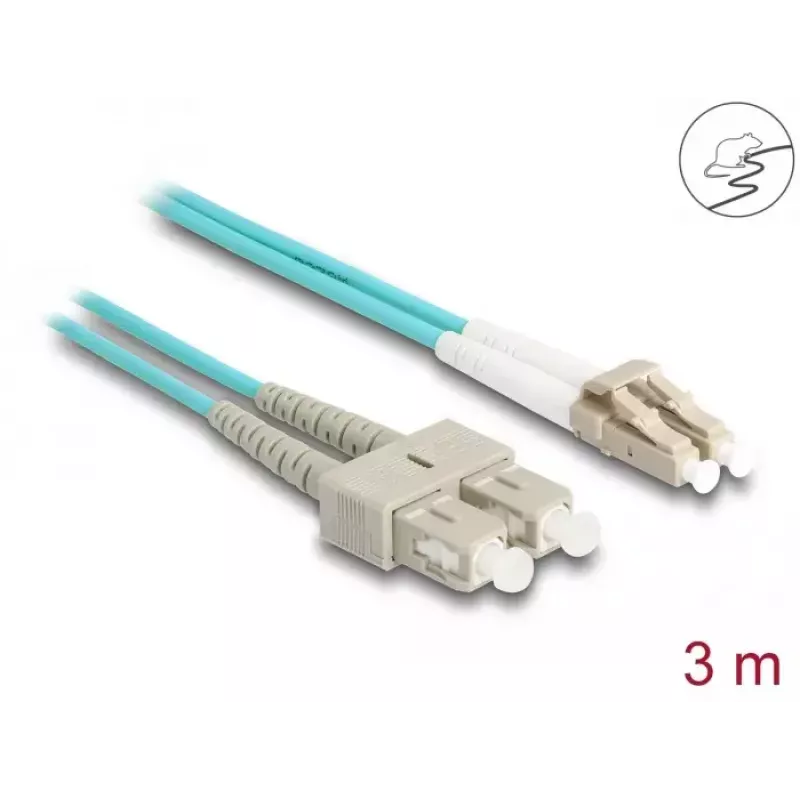 DeLOCK Fiber Optical Cable LC Duplex to SC Duplex OM3 3 m