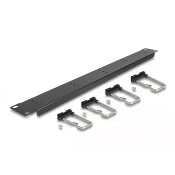 Cable management panel DeLOCK 19 inch 66918 with 5 metal hooks black
