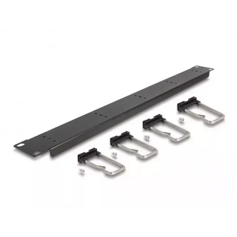 Cable management panel DeLOCK 19 inch 66918 with 5 metal hooks black