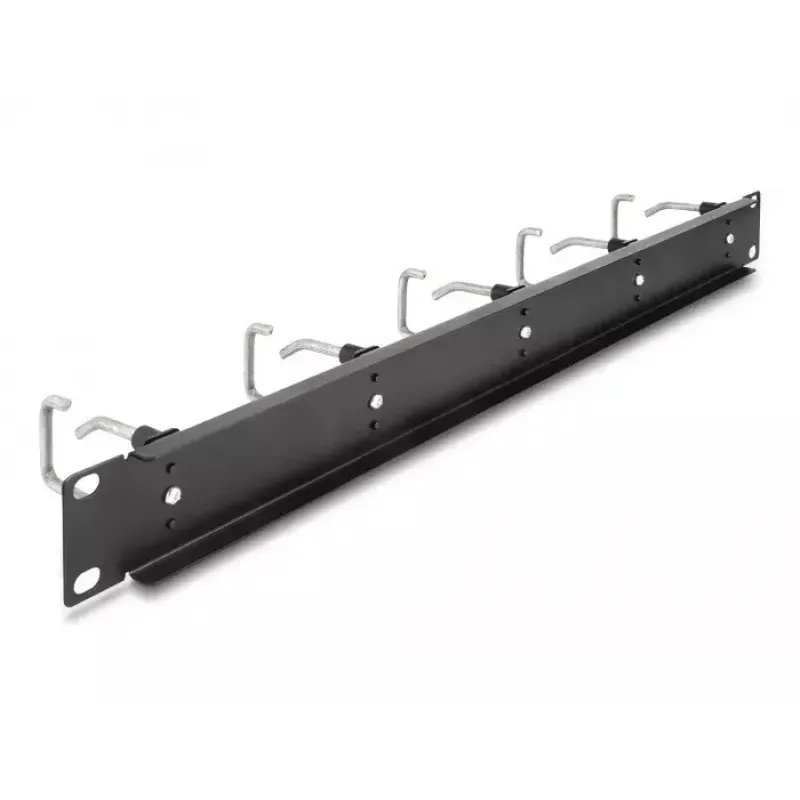 Cable management panel DeLOCK 19 inch 66918 with 5 metal hooks black
