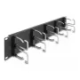 Cable management panel DeLOCK 19 inch 66919 with 10 metal hooks black