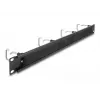 Cable management panel DeLOCK 19 inch Cable Management Brush Strip 4 metal hooks black