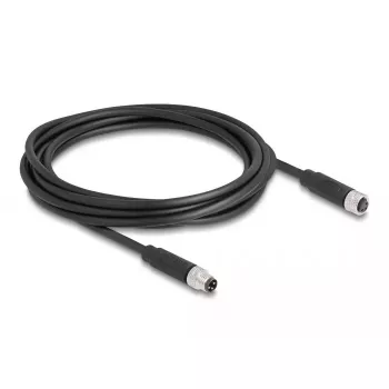 DeLOCK M8 3 pin Cable A-coded male to female PUR TPU 3 m