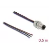 DeLOCK M8 panel-mount cable A-coded 3 pin male 0.5 m