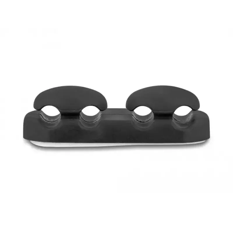Cable holder DeLOCK 18445 black self-adhesive 4 feed-throughs