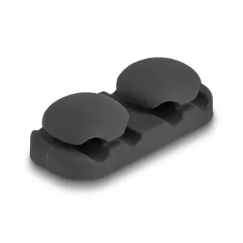 Cable holder DeLOCK 18445 black self-adhesive 4 feed-throughs