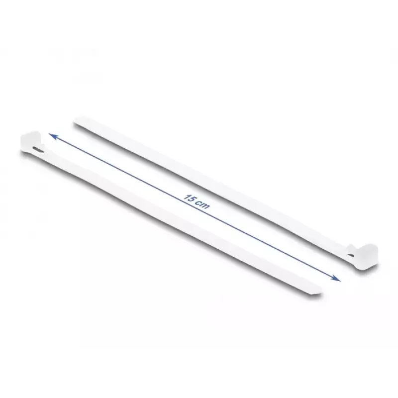 Hook & loop cable tie DeLOCK 18643 L 150 x W 7.2 mm 100 pieces white