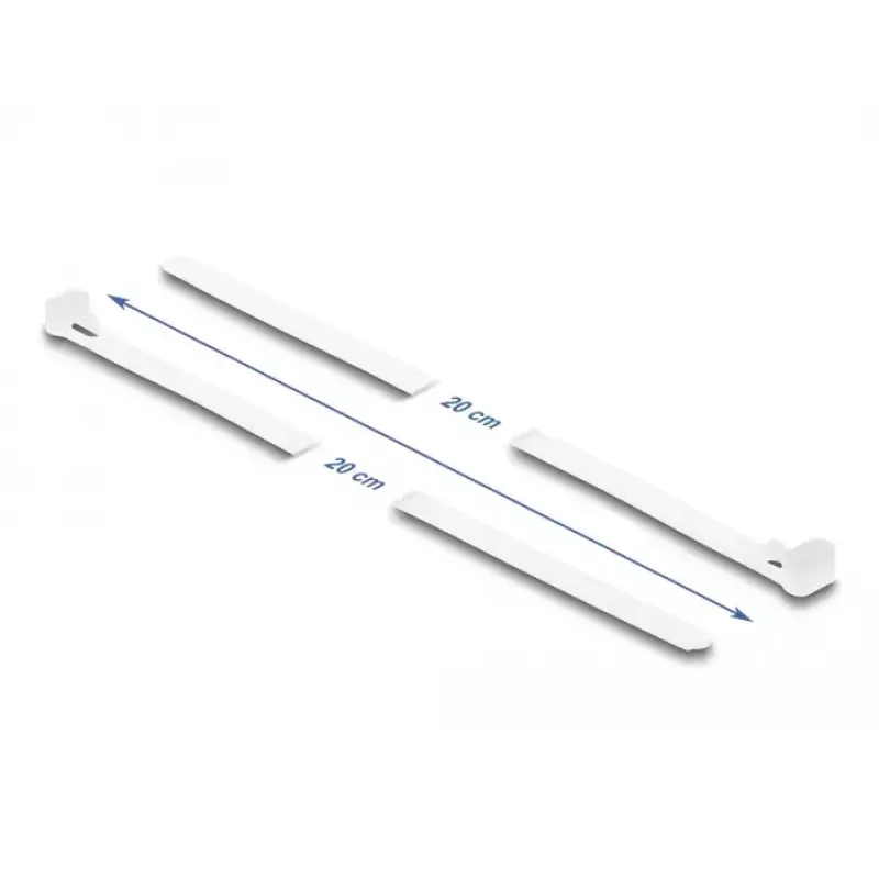 Hook & loop cable tie DeLOCK 18644 reusable L 200 x W 7.2 mm 100 pcs white
