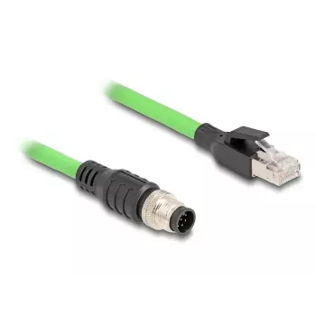 Network Cable DeLOCK M12 Cable A-coded 8 pin male to RJ45 male PUR (TPU) 5 m