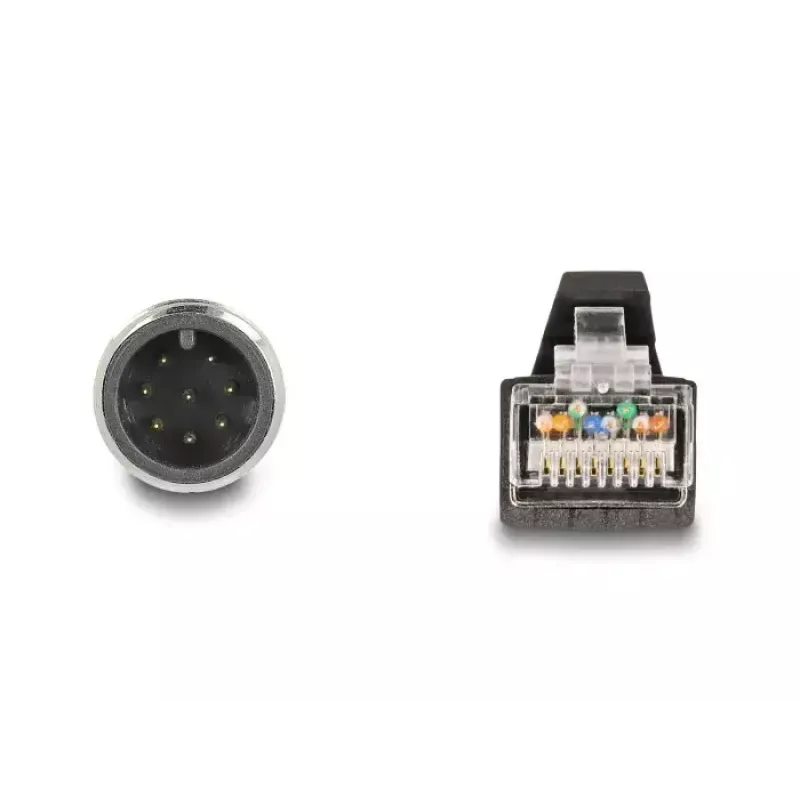 Network Cable DeLOCK M12 Cable A-coded 8 pin male to RJ45 male PUR (TPU) 5 m