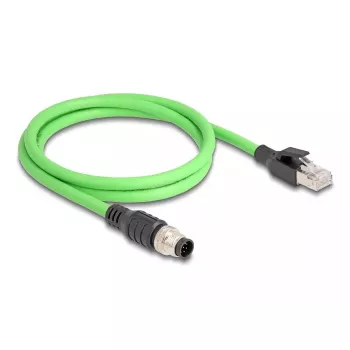 Network Cable DeLOCK M12 Cable A-coded 8 pin male to RJ45 male PUR (TPU) 5 m
