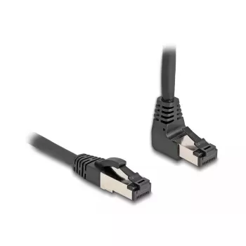 Network Cable DeLOCK RJ45 Cat.8.1 90° Upwards Angled / Straight 2m Black