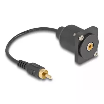 DeLOCK audio cable 0.2 m RCA Black 88152 Male to Female