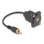 DeLOCK audio cable 0.2 m RCA Black 88152 Male to Female