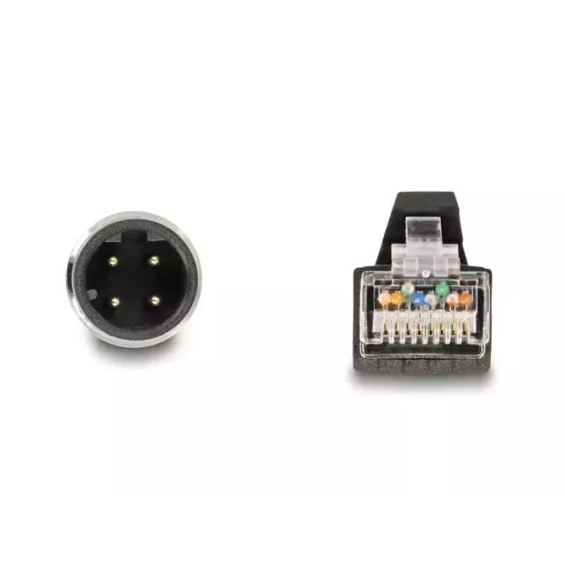 Network Cable DeLOCK M12 Cable D-coded 4 pin male to RJ45 male PUR (TPU) 1 m