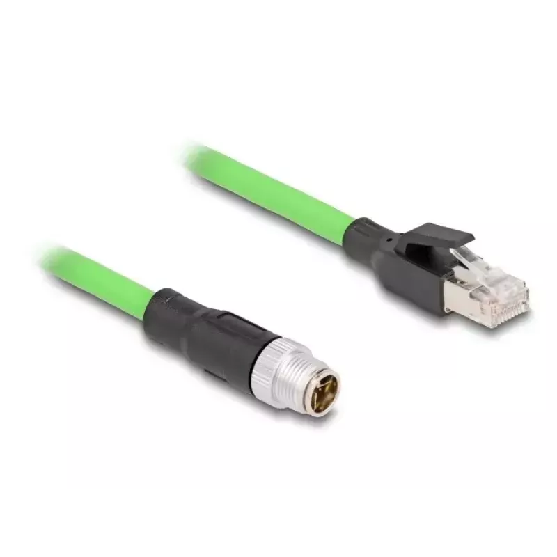 Network Cable DeLOCK M12 Cable X-coded 8 pin male to RJ45 male PUR (TPU) 5 m
