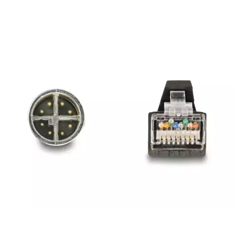 Network Cable DeLOCK M12 Cable X-coded 8 pin male to RJ45 male PUR (TPU) 5 m