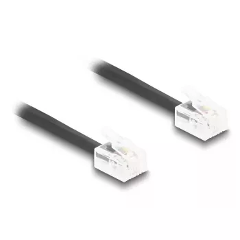 Telephone cable DeLOCK 90227 10 m Black RJ-11 to RJ-11