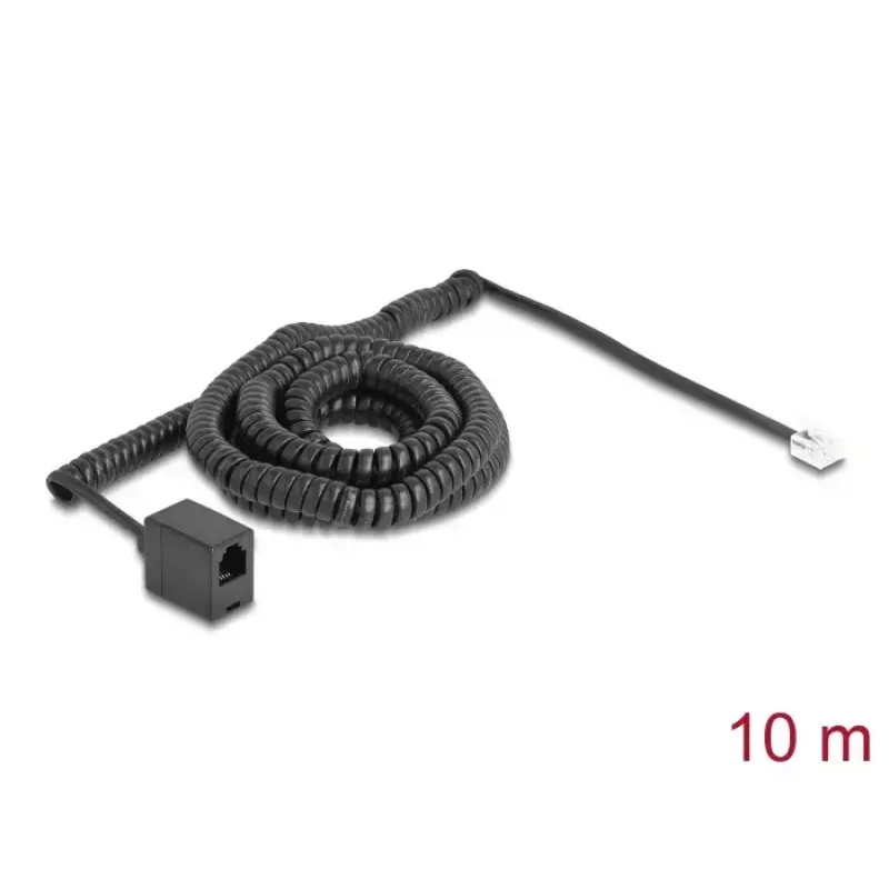 DeLOCK telephone cable 90347 10 m Black RJ-11