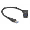 DeLOCK USB 5 Gbps Type-A panel mount female 45° angled to Type-A male with 30 cm cable black