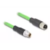 Network Cable DeLOCK M12 Cable X-coded 8 pin male to female PUR (TPU) 2 m