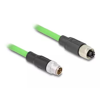 Network Cable DeLOCK M12 Cable X-coded 8 pin male to female PUR (TPU) 2 m