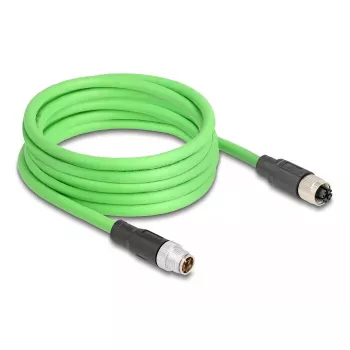 Network Cable DeLOCK M12 Cable X-coded 8 pin male to female PUR (TPU) 2 m