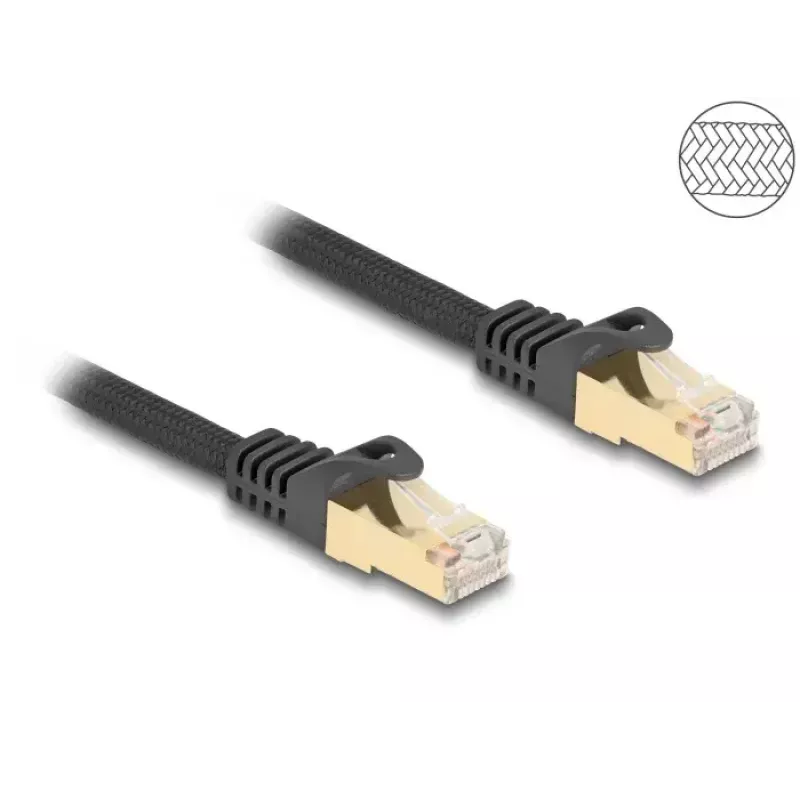 DeLOCK RJ45 Network Cable Cat.6A S/FTP 1m Black