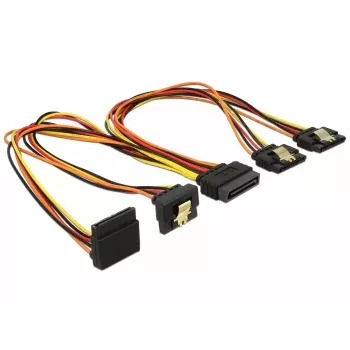 SATA cable DeLOCK 60148 0.3 m SATA 15-pin 4 x SATA 15-pin Beige Orange Red Yellow