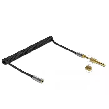 Audio extension cable DELOCK 85832 3.5mm male to 3.5mm female, 2 m, gold-plated contacts, AWG 28, black