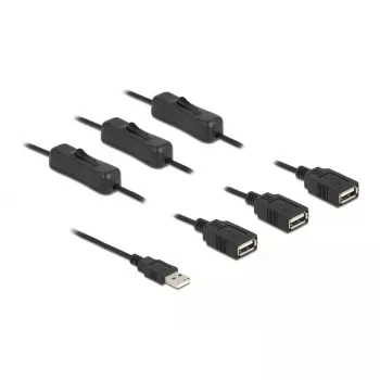 USB Type-A male to 3 x USB Type-A female with switch 1 m DeLOCK 86804