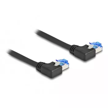 Network Cable DeLOCK RJ45 Cat.6A S/FTP Left Angled 1m Black