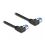 Network Cable DeLOCK RJ45 Cat.6A S/FTP Left Angled 1m Black