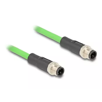 Network Cable DeLOCK M12 Cable D-coded 4 pin male to male PUR (TPU) 5 m