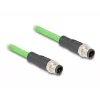 Network Cable DeLOCK M12 Cable D-coded 4 pin male to male PUR (TPU) 1 m