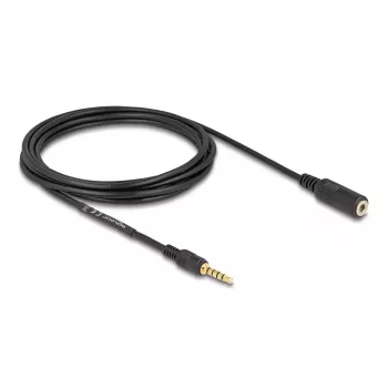 Audio Cable DeLOCK 85733 3m 3.5mm Male to Female Black Gold Plated