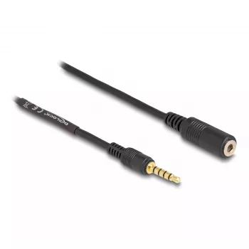 Audio Cable DeLOCK 85733 3m 3.5mm Male to Female Black Gold Plated