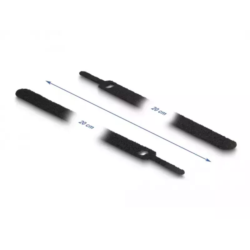 Hook & loop cable tie DeLOCK 19011 200x12mm black 10 pieces