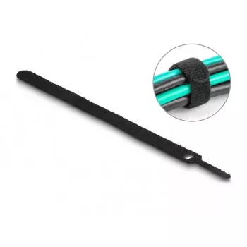 Hook & loop cable tie DeLOCK 19011 200x12mm black 10 pieces