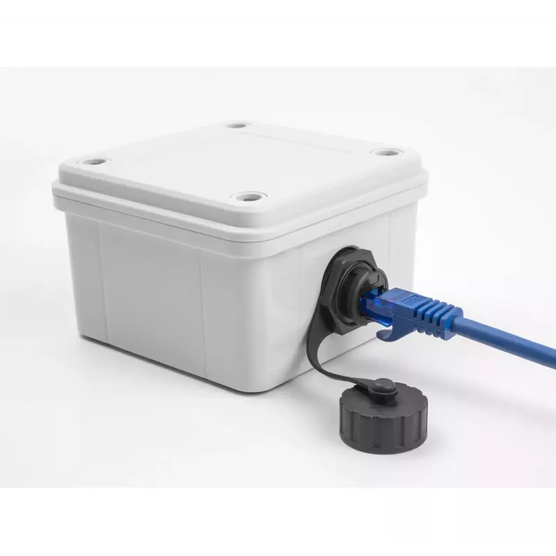 DeLOCK Cable Connector RJ50 jack to RJ50 jack IP68 waterproof black
