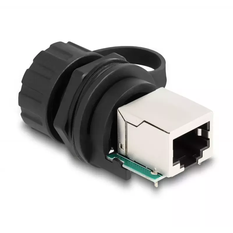 DeLOCK Cable Connector RJ50 jack to RJ50 jack IP68 waterproof black