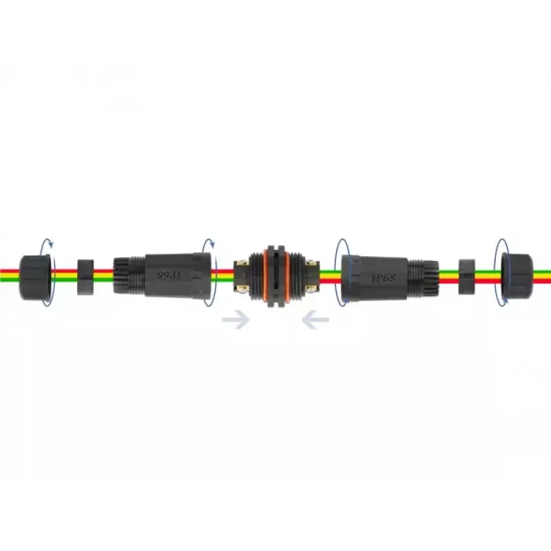 Electric wire connector DELOCK 86913 straight 85–260V black 25×114 mm
